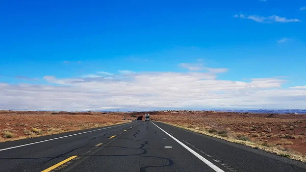 Ampie Autostrade Aperte Nel Deserto Usa — Foto Stock