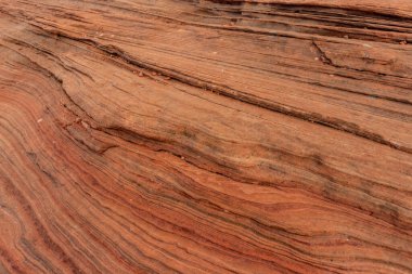 Nehir kıyısında, The Chains, Page, Arizona, ABD 'de küçük çakıl taşları kayalıklara takılır.