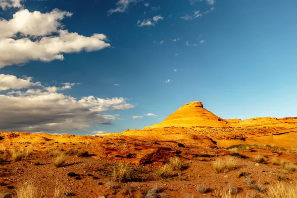 Beautiful Desert Landscape Shining Gold Evening Sun Chains Page Arizona — Stock Photo, Image