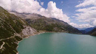 panoramik Kolnbrein rezervuar Hohe Tauern Sıradağları, Avusturya 