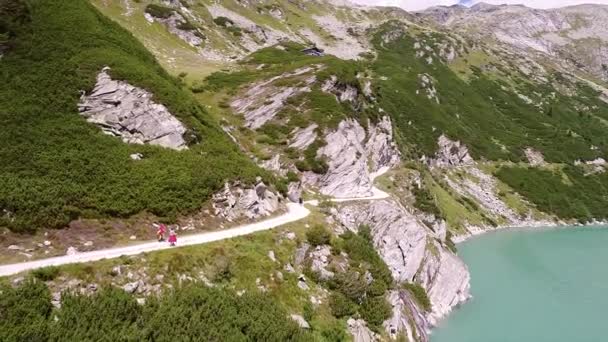 Vista Panorámica Del Embalse Kolnbrein Cordillera Hohe Tauern Austria — Vídeo de stock