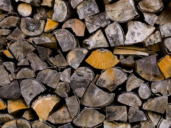 Close Pile Wooden Logs Firewood — Stock Photo, Image
