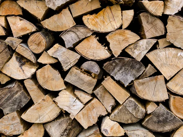 Close Pile Wooden Logs Firewood — Stock Photo, Image