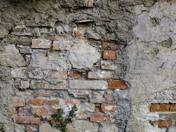 Gamla Väderbitna Stonewall Textur Närbild — Stockfoto