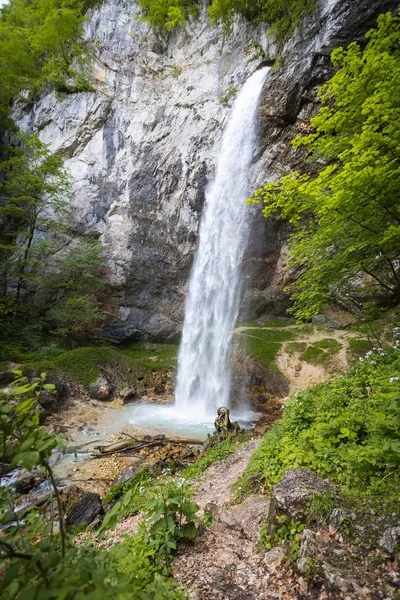 Vista Panorámica Hermosa Cascada Gigante Llamada Wildensteiner Austria — Foto de Stock