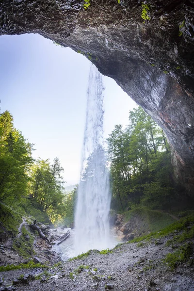 Pittoresk Utsikt Över Jätte Vattenfall Kallas Wildensteiner Österrike — Stockfoto