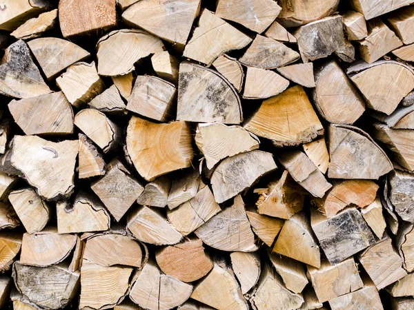 Close Pile Wooden Logs Firewood — Stock Photo, Image