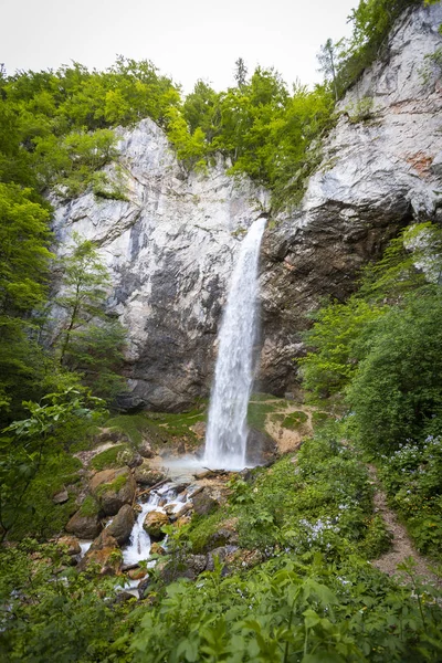 Vista Panorámica Hermosa Cascada Gigante Llamada Wildensteiner Austria — Foto de Stock