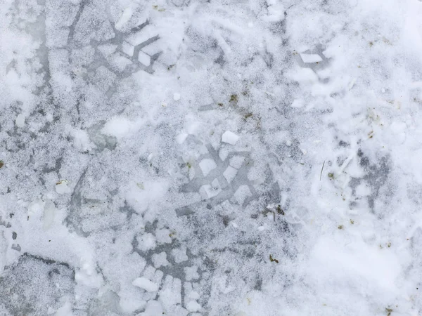 Karla Kaplı Buz Doku Yakın Çekim — Stok fotoğraf