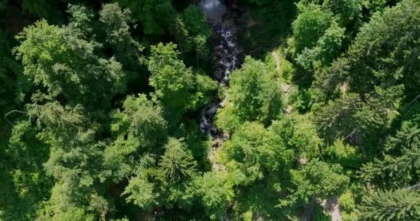 Vol Drone Dessus Une Cascade Géante Appelée Cascade Wildensteiner Autriche — Video