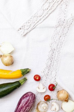 sebze antipasti beyaz Tekstil zemin üzerine için 