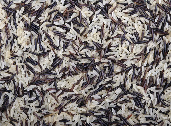 Pila Arroz Salvaje Blanco Negro Primer Plano — Foto de Stock