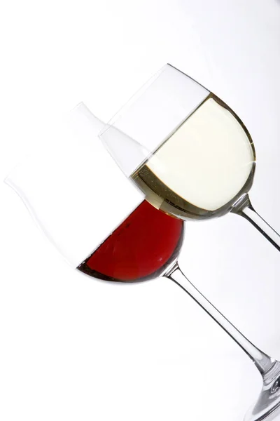 Vinhos Com Vinho Tinto Branco Close — Fotografia de Stock