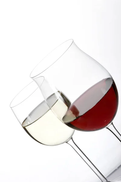 Vinhos Com Vinho Tinto Branco Close — Fotografia de Stock