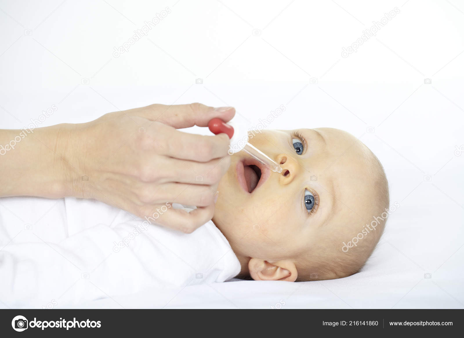 Woman Dripping Nose Seven Month Old Baby Pipette Stock Photo By C Epiximages Woman Dripping Nose Seven Month Old Baby Pipette Stock Photo By C Epiximages