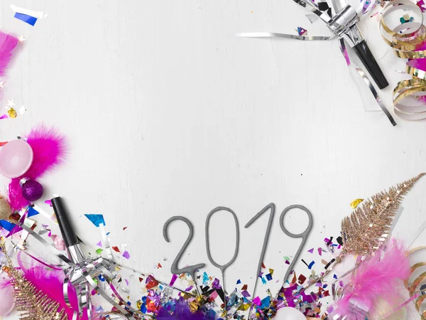colorful composition with new year items isolated on white background