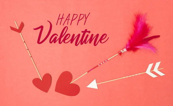 Beautiful Red Valentine Background Love Arrows — Stock Photo, Image