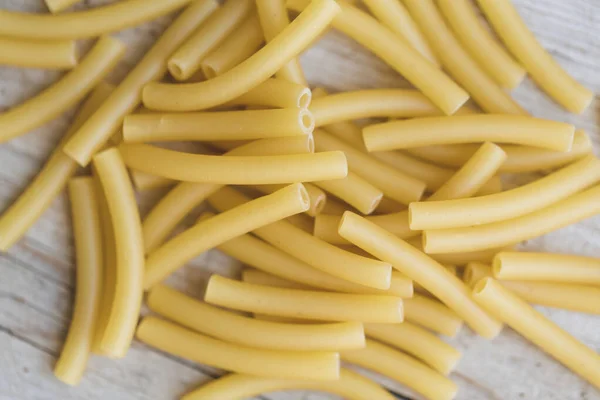 Olika Typer Ägg Nudlar Och Gul Pasta Trä Bakgrund — Stockfoto