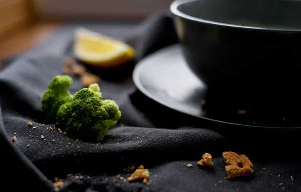 Close View Raw Broccoli Crumbs — Stock Photo, Image