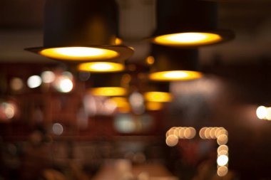 Mevsimlik arka plan, bir kafe interrior bulanık görüntü