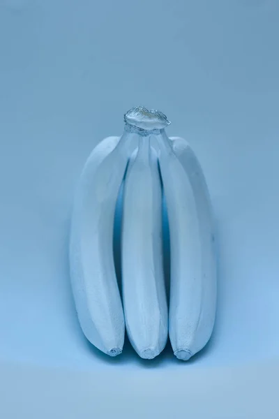 Μπλε Μπανάνες Μπλε Φόντο Ελάχιστο Στυλ — Φωτογραφία Αρχείου