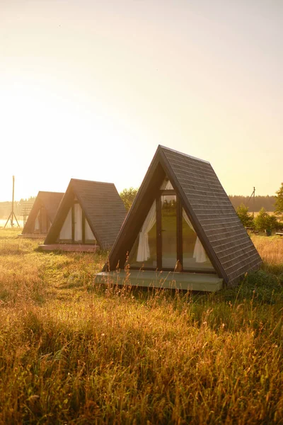 Wigwams Naturaleza Concepto Camping Glamping Vida Campo —  Fotos de Stock