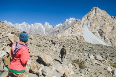 Passu, Gilgit Baltistan, Pakistan parça boyunca yürüyüş parkur.