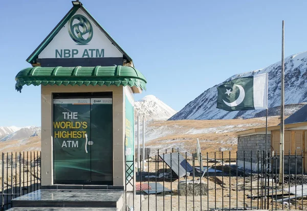 Khunjerab Pass, Pakistan. Ekim 30,2017: dünyanın en yüksek Atm Pak-Çin sınırında.