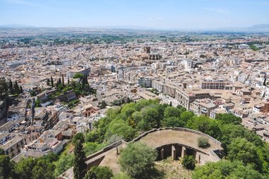 Alhambra Palace, İspanya Granada manzaralı.