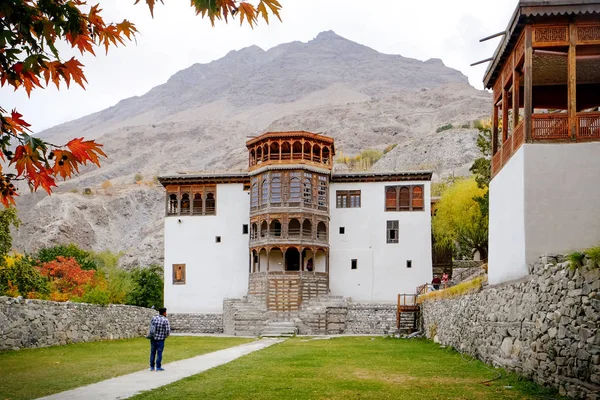 Khaplu, Pakistan. Ekim 25,2017: sonbahar sarayda eski Khaplu. Ghanche, Gilgit Baltistan.