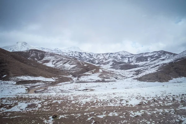 Landscape Snow Capped Mountains High Atlas Range Morocco — Stock Photo, Image