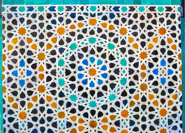 Azulejos Mosaico Zellige Marroquí Pared Medina Fez Marruecos — Foto de Stock