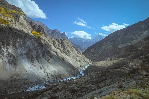 Vista Panorámica Las Montañas Río Hunza Gilgit Jalá Valle Hunza — Foto de Stock