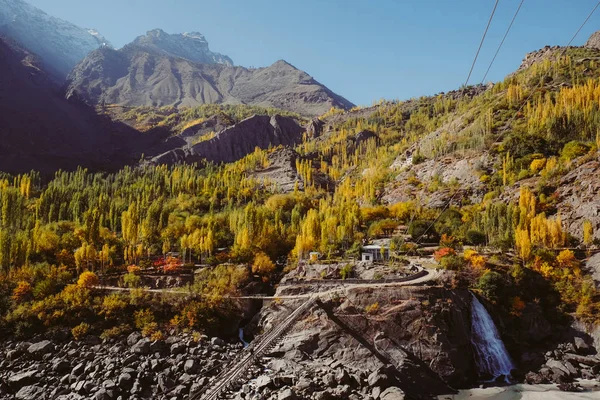 Coloridos Árboles Forestales Cordillera Karakoram Entre Skardu Valle Hunza Gilgit — Foto de Stock