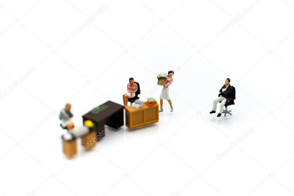 Miniature people : Businessman with office using for concept of Improve your office Day.
