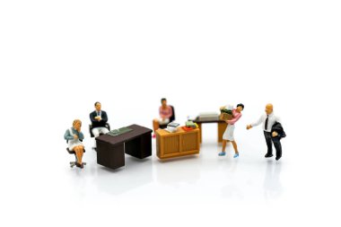 Miniature people : Businessman with office using for concept of Improve your office Day.