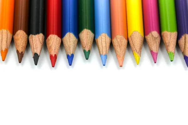 Color pencils isolated on white background, Education concept.