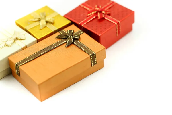 圣诞礼品盒用于节日贺卡的概念 — 图库照片