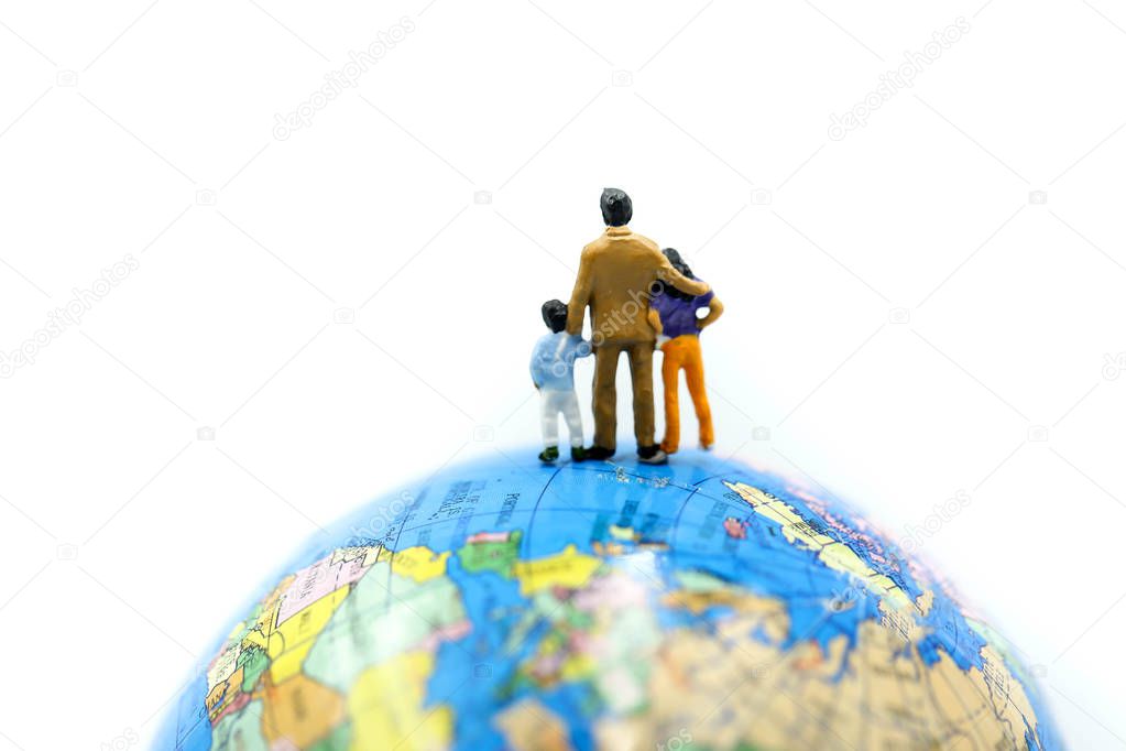 Miniature people : Student and children's standing with Mini world using for concept of Universal Children's Day.