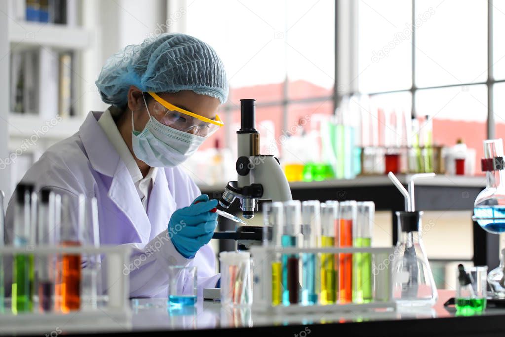 Set of Chemical tube development and pharmacy in laboratory,biochemistry and research technology concept.