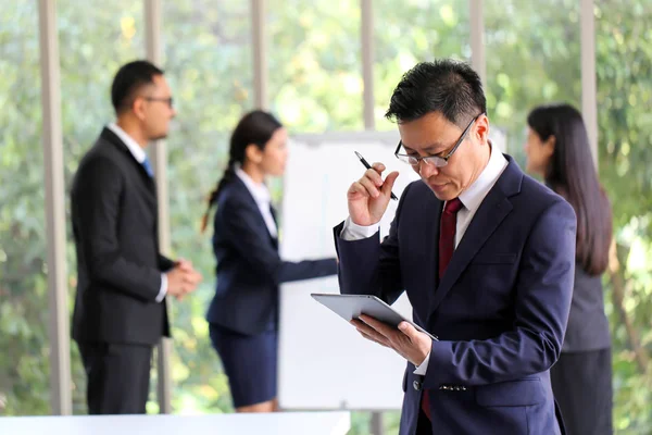 Senior Business Man Azië Met Business Groep Vergadering Discussie Strategie — Stockfoto