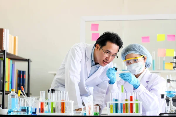 Conjunto Desarrollo Tubos Químicos Farmacia Concepto Laboratorio Bioquímica Tecnología Investigación — Foto de Stock