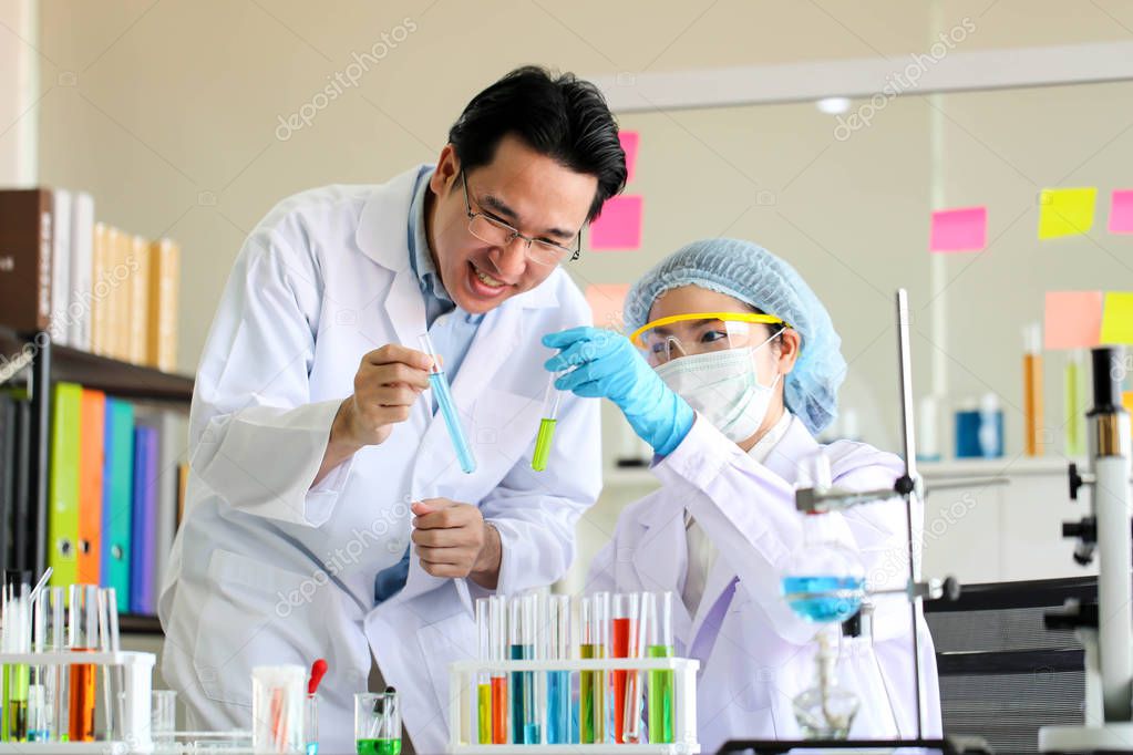 Set of Chemical tube development and pharmacy in laboratory,biochemistry and research technology concept.