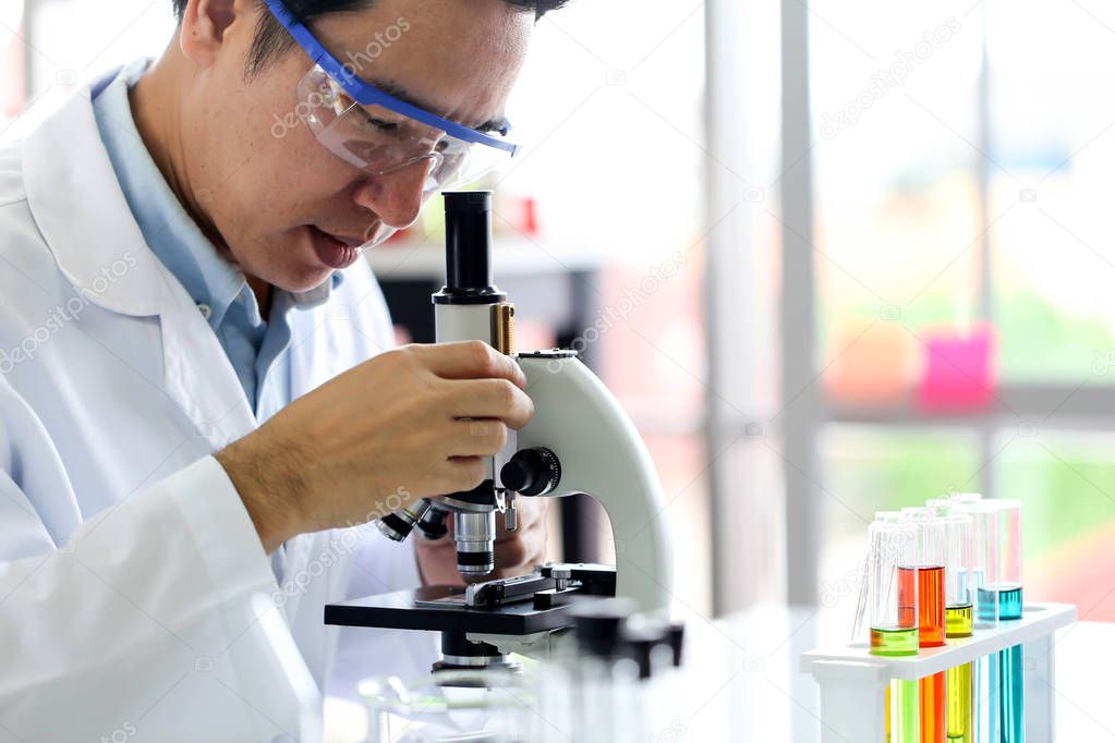 Set of Chemical tube development and pharmacy in laboratory,biochemistry and research technology concept.