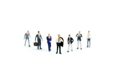 Minyatür insanlar: arkadaş, iş takım kavramı ile Buisnessman.