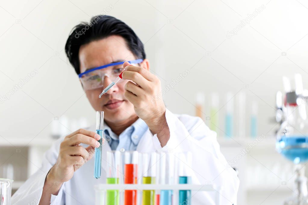 Set of Chemical tube development and pharmacy in laboratory,biochemistry and research technology concept.