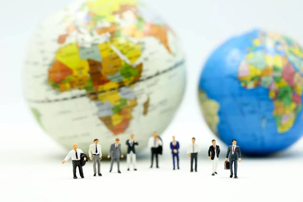 Miniature People Businessman Team Miniworld International Business Concept — Stock Photo, Image