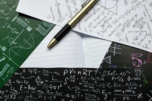 Grafik kağıt üzerinde matematik sorunları kalem, formül dünya matematik günü kavramı için kullanarak aritmetik.