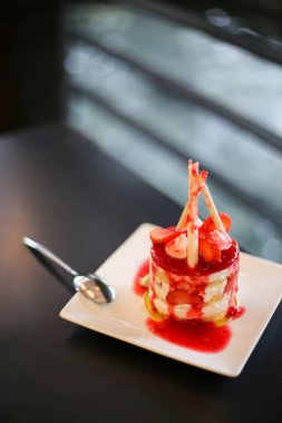 Lezzetli çilek kek tatlı.