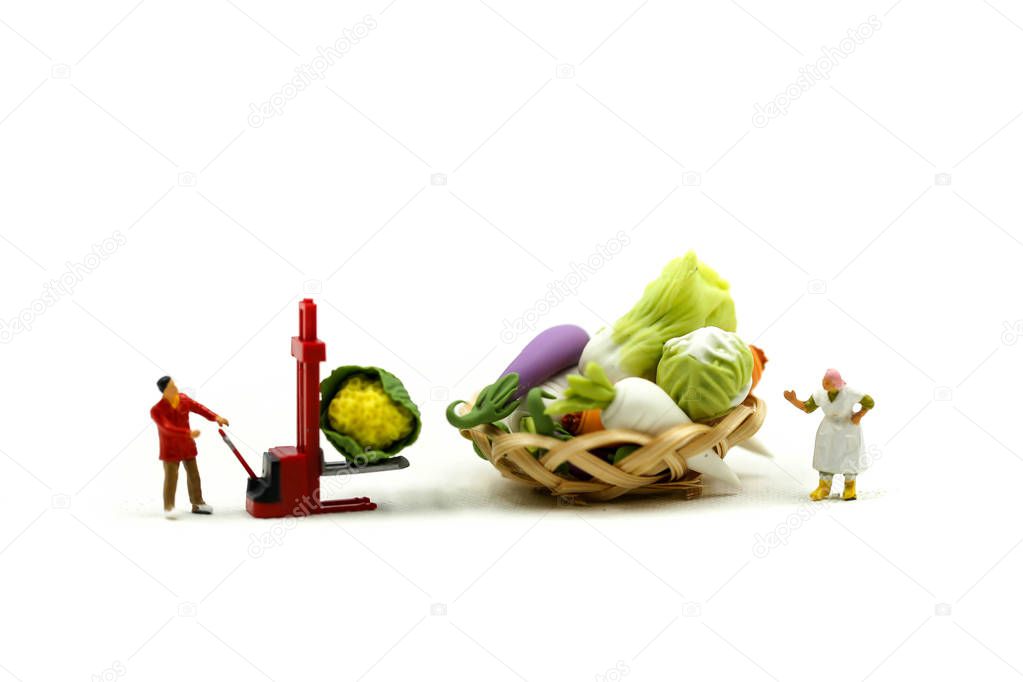 Miniature people : Wifehouse woman's Sell Harvest Products Farm 